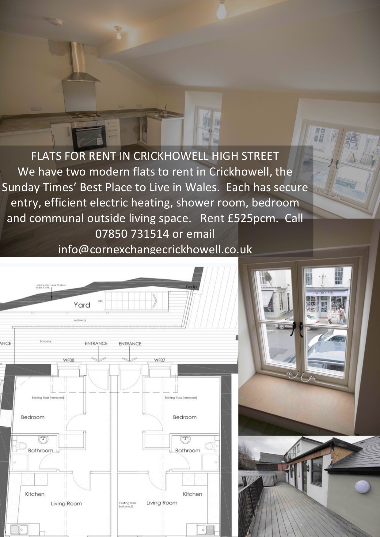 FLATS TO RENT CORN EXCHANGE CRICKHOWELL
